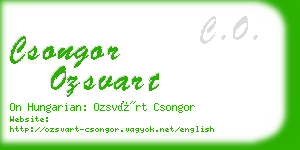 csongor ozsvart business card